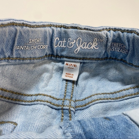 Cat & Jack - Light Blue Girls' Side-Lace Jean Short - Picture 7 of 9